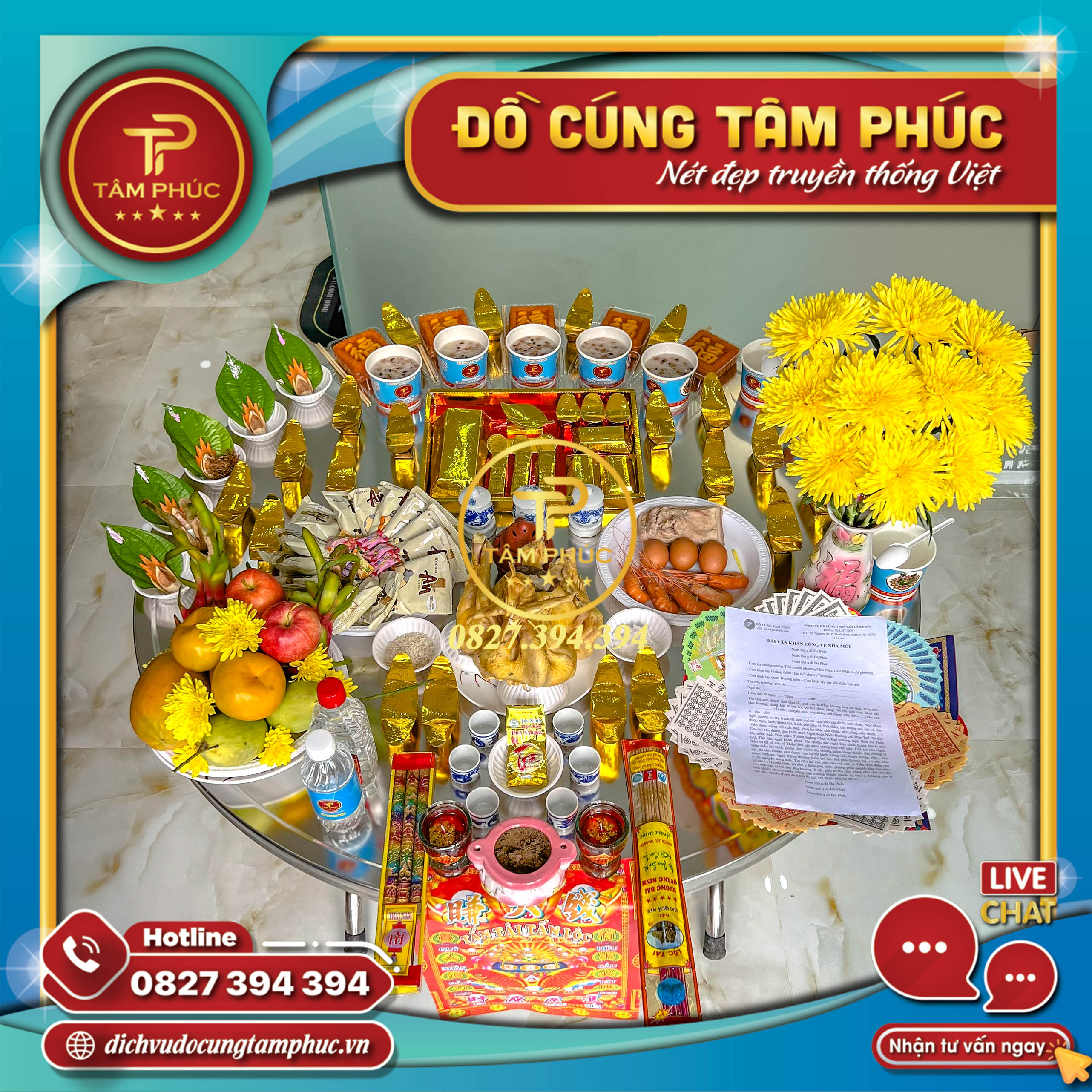 Mâm cúng Nhập Trạch - Vào Nhà Mới trọn gói.